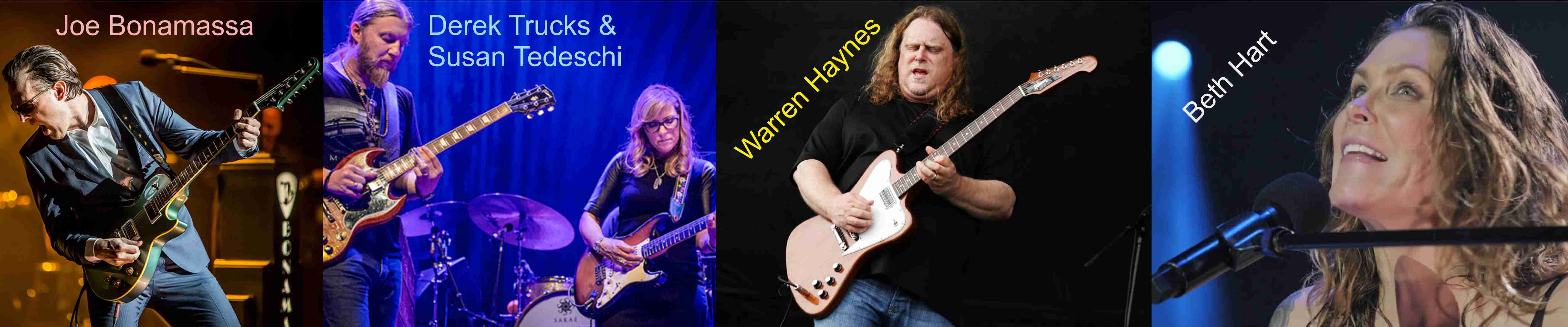 Blues is the new Black. Guitar heroes. Joe Bonamassa, Derek Trucks & Susan Tedeschi, Warren Haynes, Beth Hart Blues is the new Black. Guitar heroes. Joe Bonamassa, Derek Trucks & Susan Tedeschi, Warren Haynes, Beth Hart